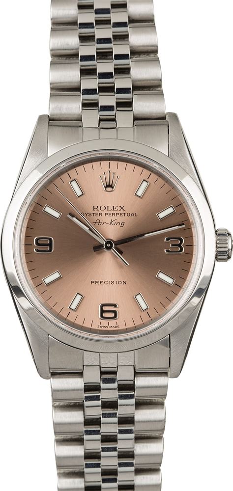 rolex air king 14000 salmon dial|rolex air king price chart.